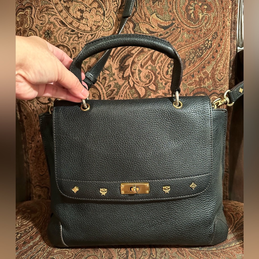 Authentic Black MCM Handbag/Crossbody Bag